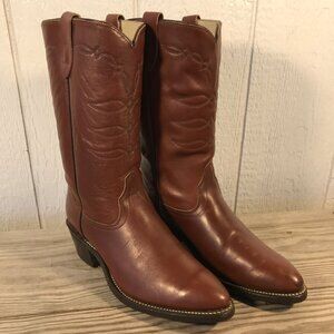 Vintage Texas All American Made Mens Brown Leathern Western Boot 10.5 D 8031 USA